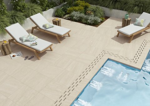 Carrelage type Dalles sur Plots Effet pierre Beige 60x60 20mm rectifié - 141.61m² - 36€ TTC/m² Sols en Stock