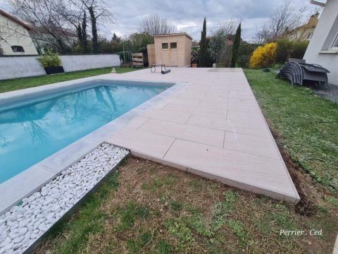 CARRELAGE DALLE SUR PLOT TERRASSE 40X120 2CM EFFET PIERRE à ROANNE 42 Loire