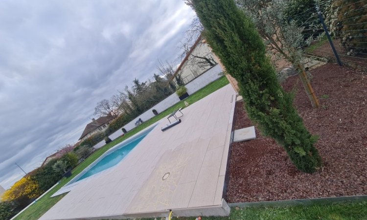 Terrasse Carrelage type dalles sur plots 40x120 20mm rectifié à Roanne 42 Loire 